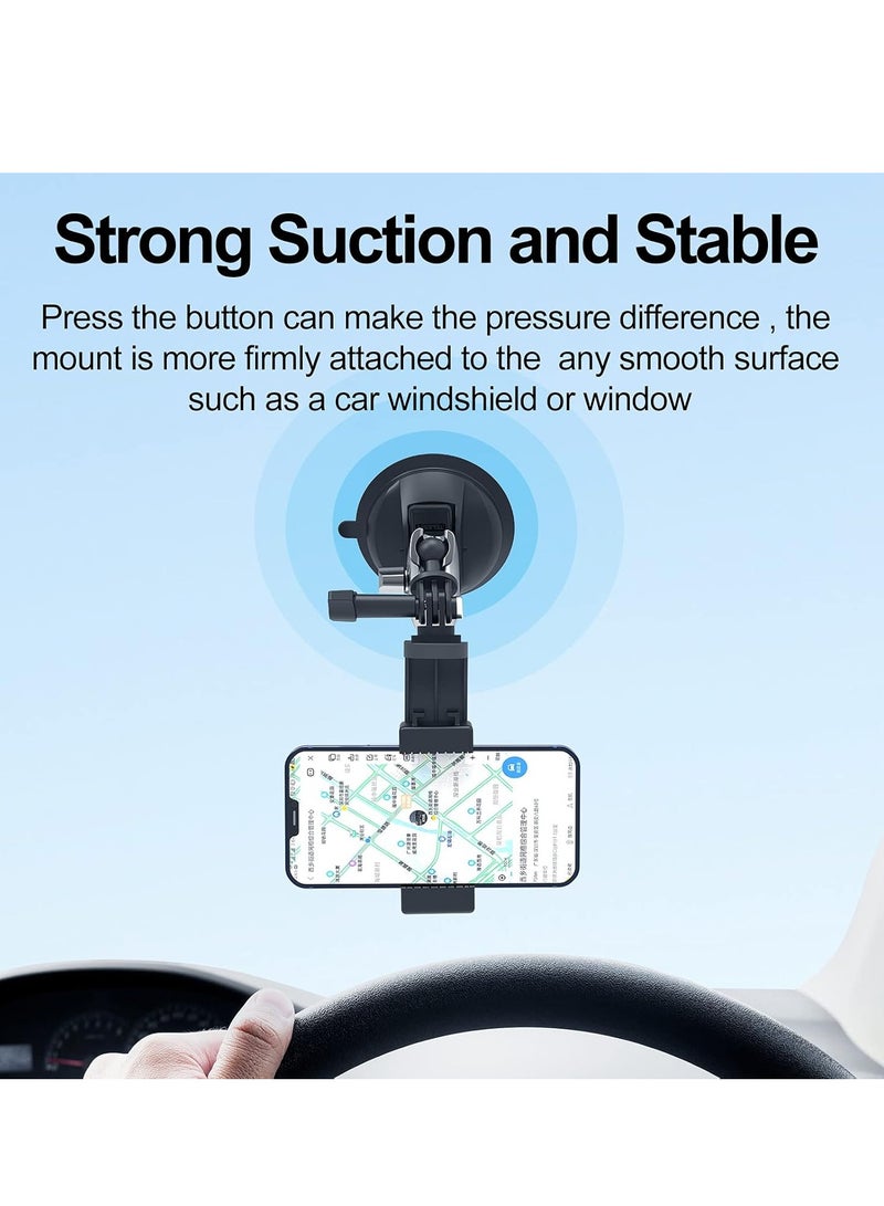 TELESIN Action Camera Universal Suction Cup Mount 360 Degree Rotatable for GoPro, Insta360, DJI Osmo Action, Osmo Pocket and Mobile Phone - Image 3