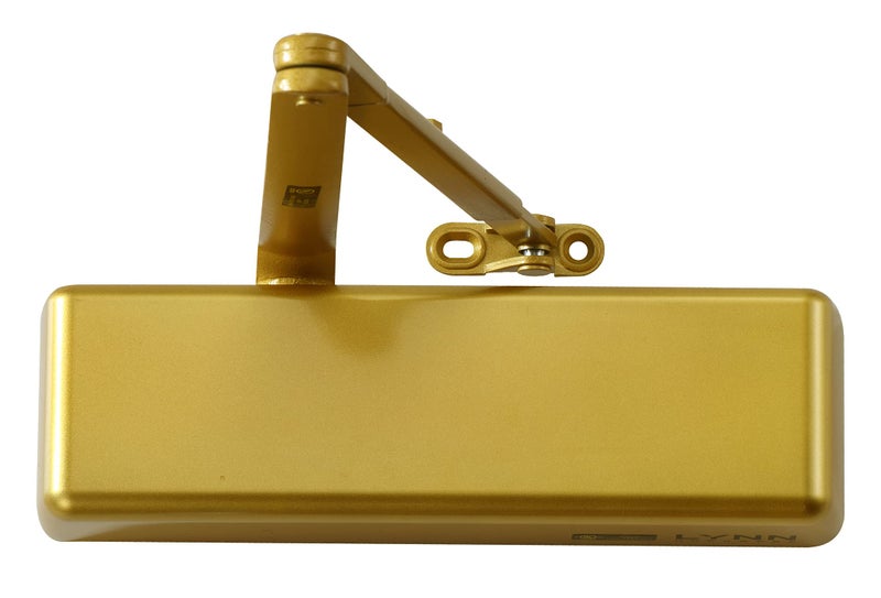 LYNN HARDWARE Extra Heavy Duty Commercial Door Closer DC9016 Automatic SurfaceMounted Size 16 Heavy Traffic Areas BrassGold