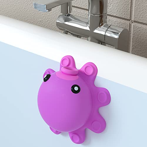 Abalter Bathtub Overflow Drain Cover - Tub Overflow Drain Cover, Soak Bath, Spa Accessories - Adds Inches of Water for Deeper Bath (Silicone, Hot Pink) - Image 1