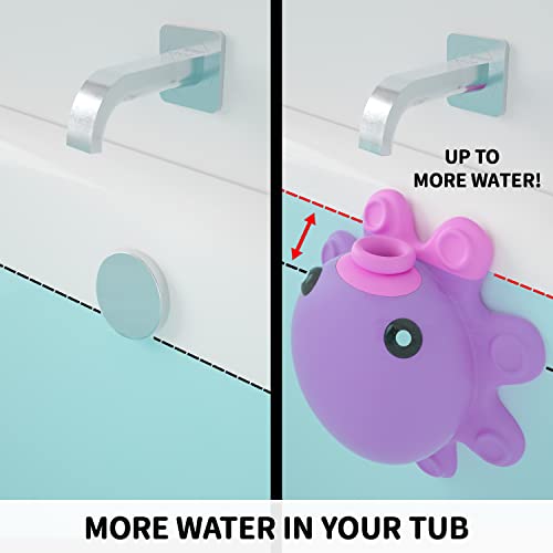 Abalter Bathtub Overflow Drain Cover - Tub Overflow Drain Cover, Soak Bath, Spa Accessories - Adds Inches of Water for Deeper Bath (Silicone, Hot Pink) - Image 4