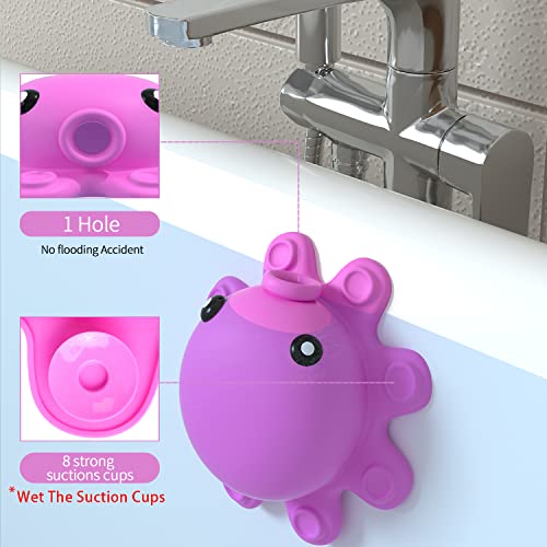 Abalter Bathtub Overflow Drain Cover - Tub Overflow Drain Cover, Soak Bath, Spa Accessories - Adds Inches of Water for Deeper Bath (Silicone, Hot Pink) - Image 2