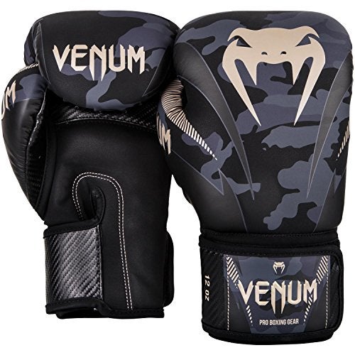 Venum Impact Boxing Gloves - Dark Camo/Sand - 14oz - Image 2