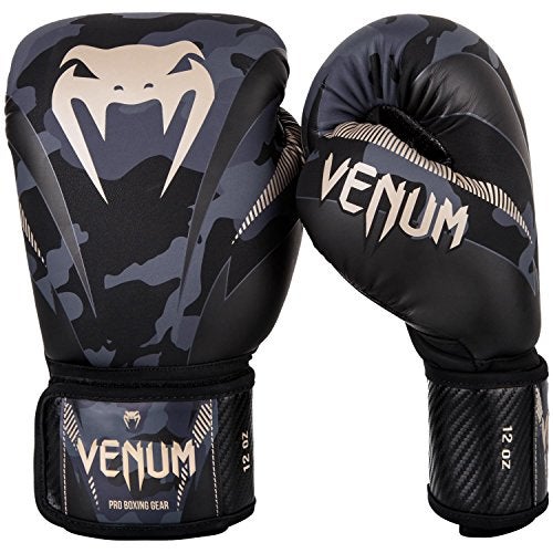 Venum Impact Boxing Gloves - Dark Camo/Sand - 14oz - Image 5