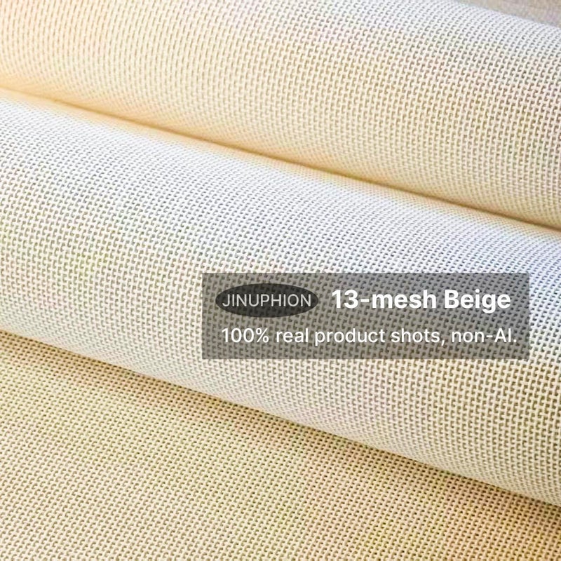 JINUPHION Needlepoint Canvas, 13-Mesh, 20" X 17", Beige Needlepoint Canvas Embroidery Blank Cloth - Image 3