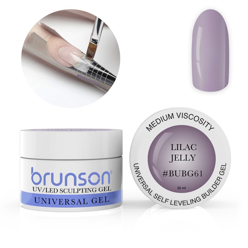 Brunson Builder Gel in Jar 30ml Professional Sculpting Builder Gel for Nail Extensions Overlays and 3D Nail Art UV LED Self Leveling Gel for Long Lasting High Gloss Nails