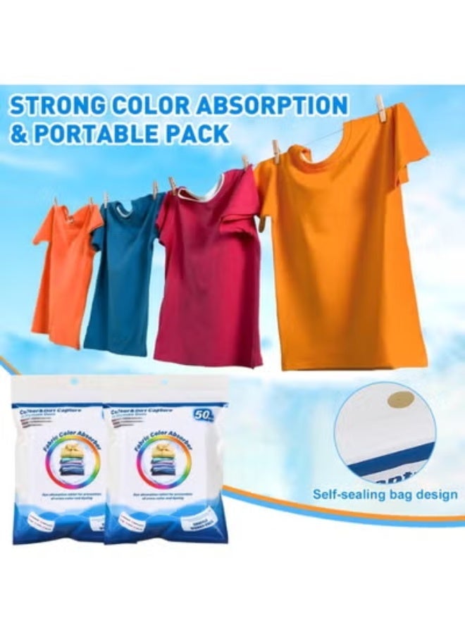 100PCS Color Catcher Sheets for Laundry, Dye Catcher Sheets Prevent Color Transfer & Clothes Staining, Super Absorbent Laundry Color Trapping Sheets for Washing Machine, Fragrance Free Anti Bleeding Sheets for Mixed Wash, Home Daily Laundry Use - Image 5