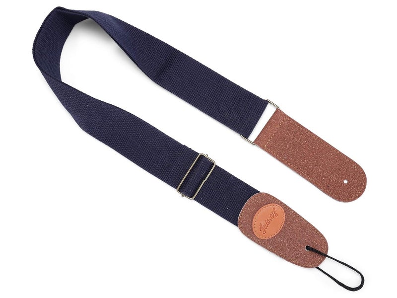 Juarez JRGST100BL Adjustable Guitar Strap For Electric/Acoustic Guitar/Bass - Soft Strap with PU Leather Ends Dark Blue - Image 2