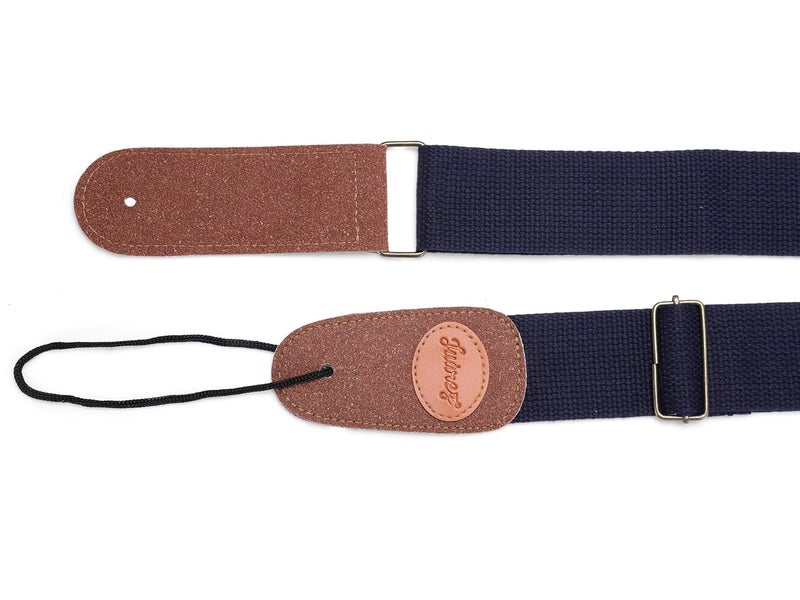 Juarez JRGST100BL Adjustable Guitar Strap For Electric/Acoustic Guitar/Bass - Soft Strap with PU Leather Ends Dark Blue - Image 4