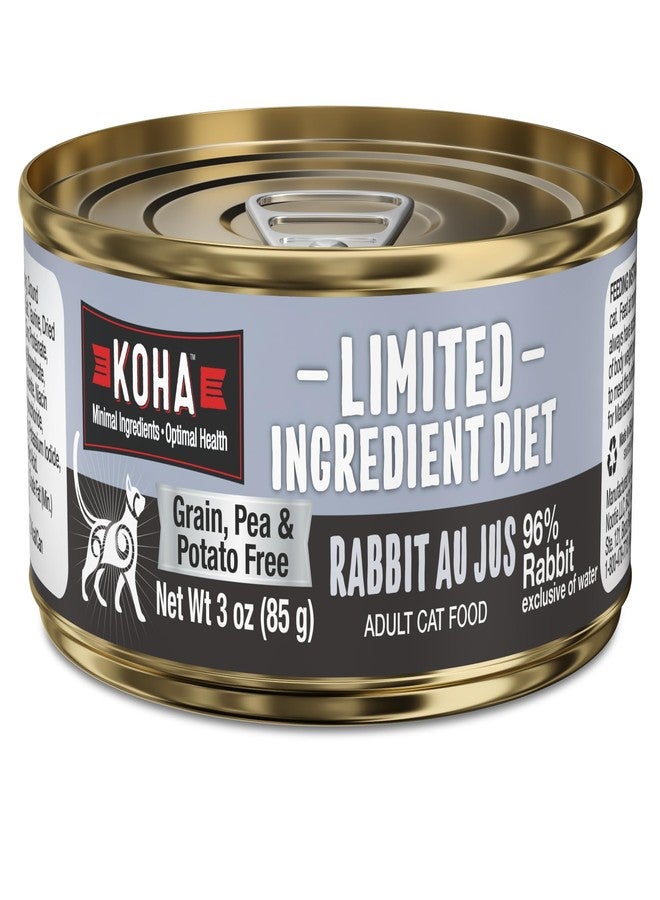 KOHA Limited Ingredient Diet Rabbit Pate for Cats - Single Meat Wet Cat Food for Sensitive Stomachs - *New Batch 2025, Improved, Smooth Texture* - Pate Cat Food, No Fillers - 3oz Pack of 24 - Image 1