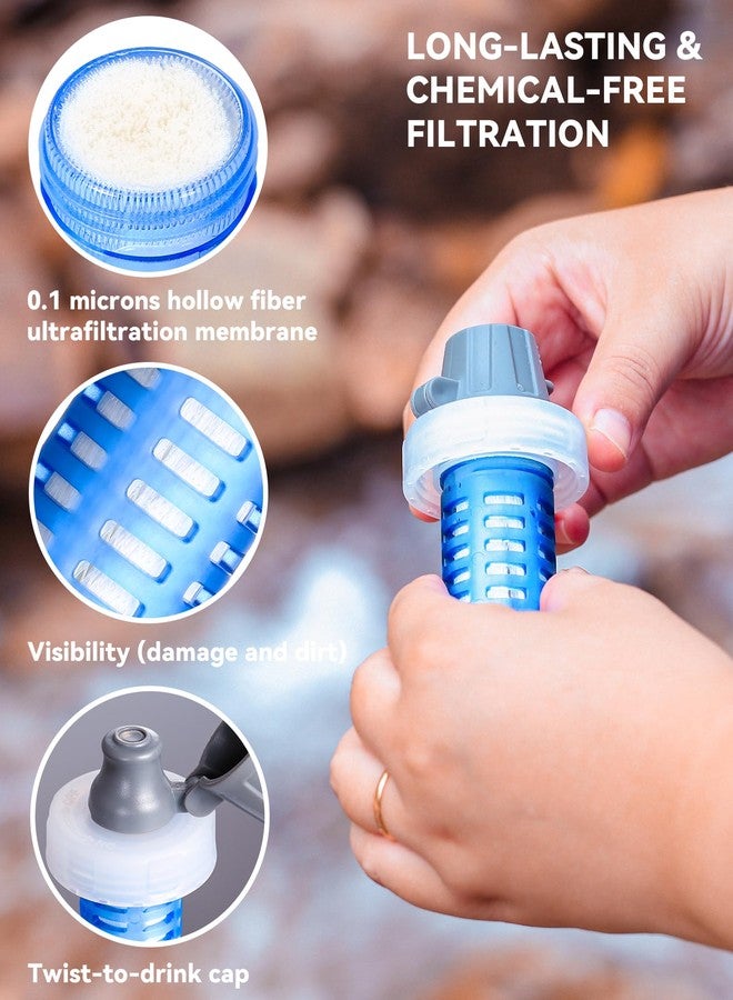 Burtrail 1.0L Collapsible Water Filter Bottle, BPA-Free Ultralight & Durable Squeeze Bottle with 42mm Filter Cap Cartridge, Filtered Water Bottle for Camping, Hiking, Backpacking, Survival & Travel - Image 5