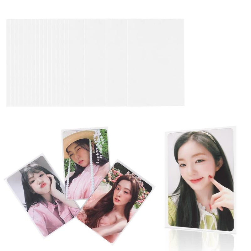 Baskiss 100 Packs Photocard Sleeves 58 x 89 mm Thick 200 Microns Idol Card Protector Trading Shield for 3 inch Polaroid Kpop Album MD Photo - Image 2