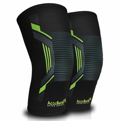 AccuSure Bamboo Knee Cap for Pain Relief, Arthritis & Sports | Anti-Skid, Anti-Sweat Compression Sleeve for Men & Women | Breathable Support for Gym, Running | Unisex, Large - Image 1