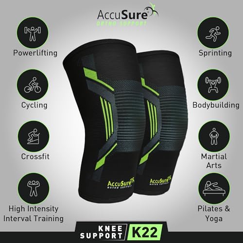 AccuSure Bamboo Knee Cap for Pain Relief, Arthritis & Sports | Anti-Skid, Anti-Sweat Compression Sleeve for Men & Women | Breathable Support for Gym, Running | Unisex, Large - Image 5