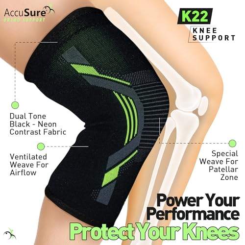 AccuSure Bamboo Knee Cap for Pain Relief, Arthritis & Sports | Anti-Skid, Anti-Sweat Compression Sleeve for Men & Women | Breathable Support for Gym, Running | Unisex, Large - Image 4