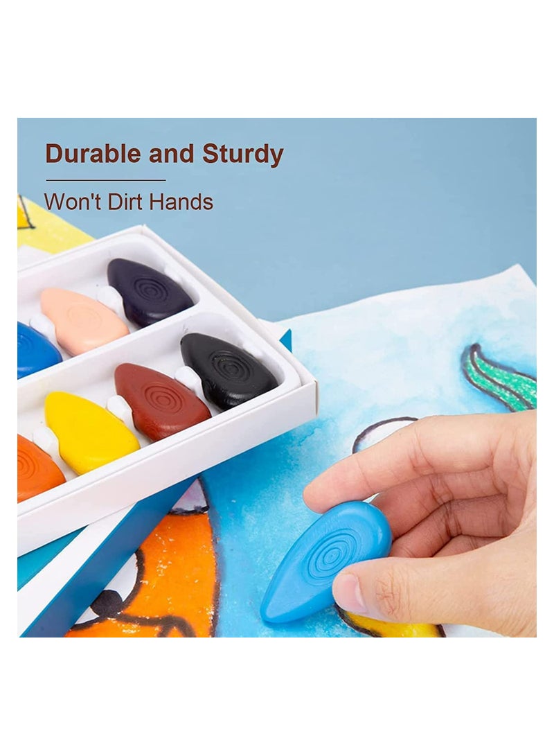 Excefore Drop Crayons For Toddlers 12 Colors Washable Crayons Water-Drop Shape Crayons Bulk for Kids Non-Toxic Crayons Safe for Babies and Children Aged 3+ Coloring Crayons Box for School & Art Supplies - Image 2