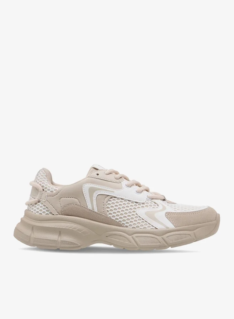 Women's Panelled Lace-Up Sneakers