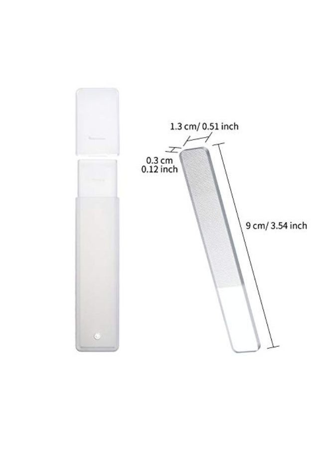 Mudder - 8 Pieces Nano Glass Nail Shiner Glass Nail Files Crystal Nail Shine Buffer Polisher With Case For Natural Nails (Black And White) - Image 1
