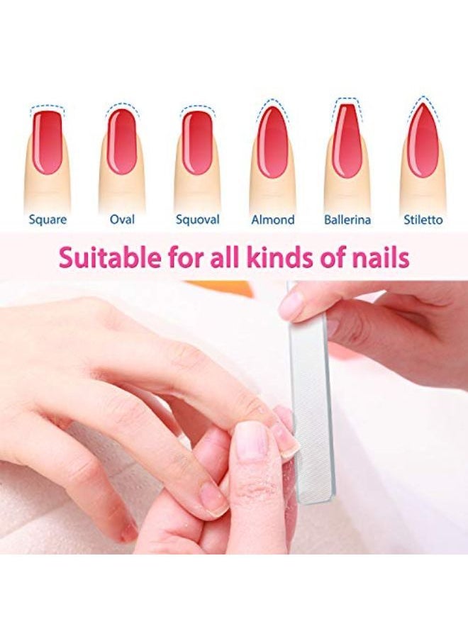 Mudder - 8 Pieces Nano Glass Nail Shiner Glass Nail Files Crystal Nail Shine Buffer Polisher With Case For Natural Nails (Black And White) - Image 1