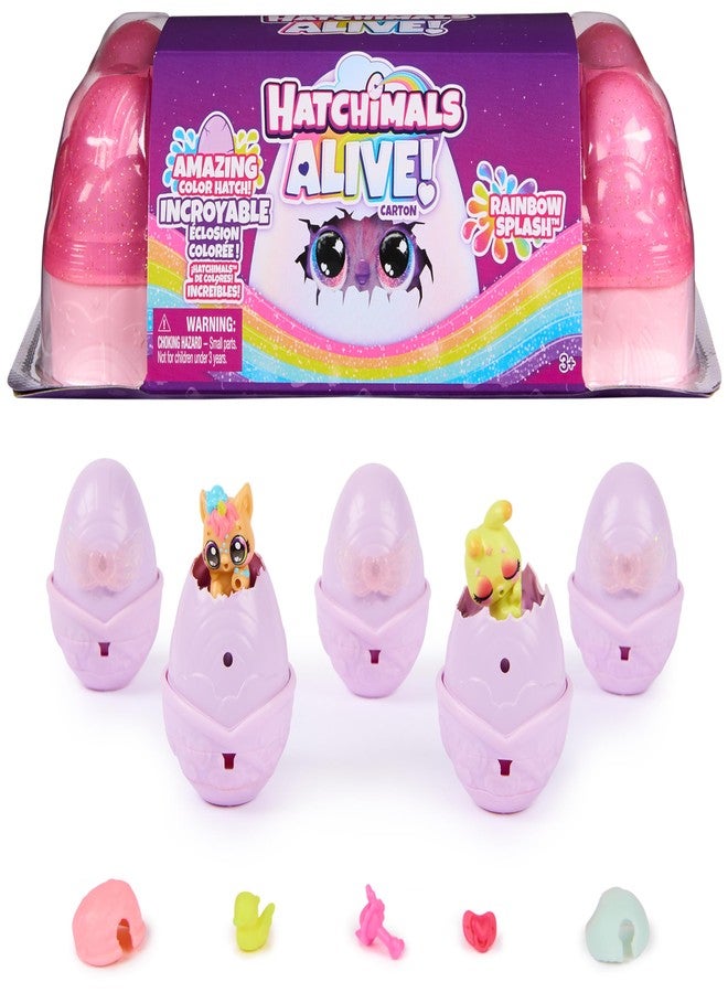 Hatchimals Alive, Rainbow Splash Carton, 5 Surprise Eggs, Ages 3+ - Image 1