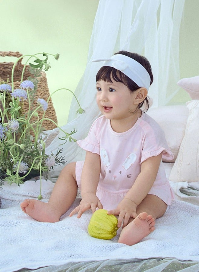 Dave & Bella Girls Cotton Bunny Romper with Frill Sleeves - Image 3