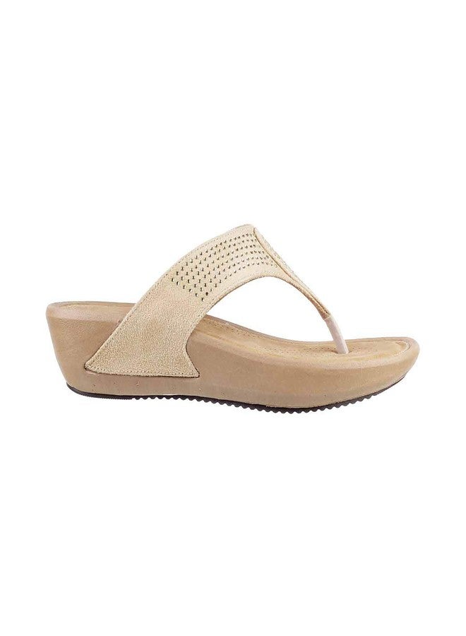 Mochi Womens Synthetic Beige Slippers (Size (6 UK (39 EU)) - Image 2