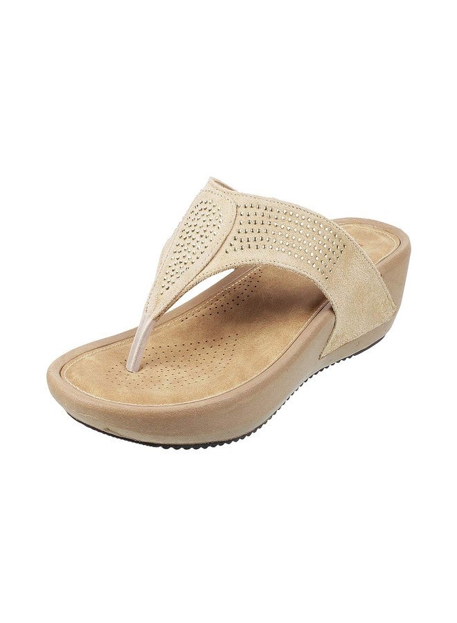 Mochi Womens Synthetic Beige Slippers (Size (6 UK (39 EU)) - Image 1