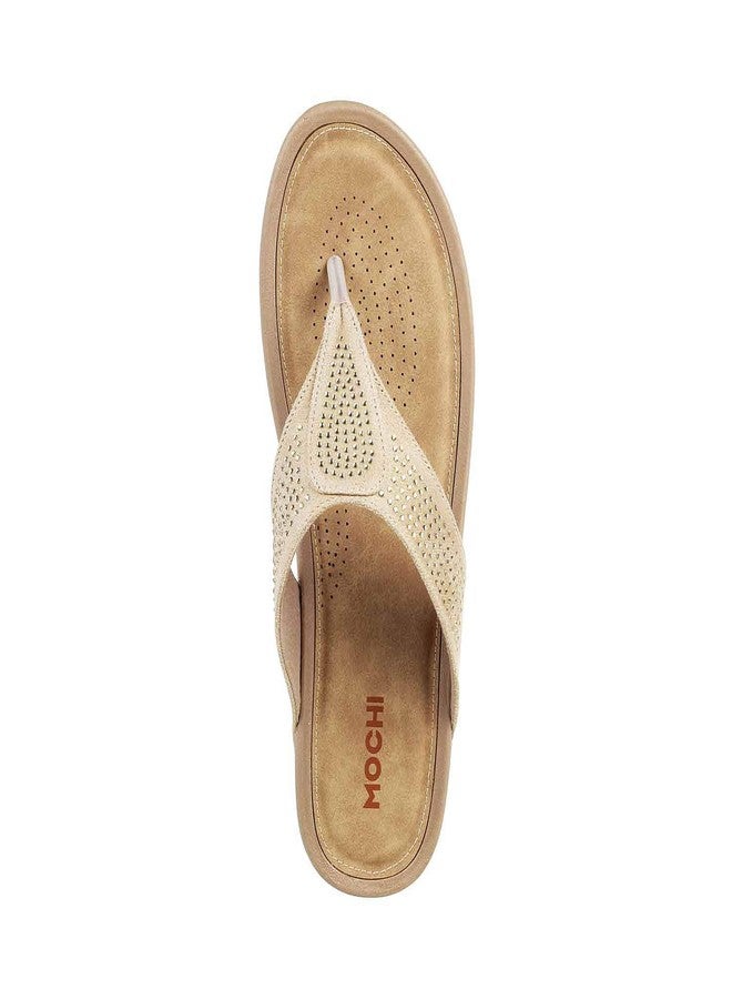 Mochi Womens Synthetic Beige Slippers (Size (6 UK (39 EU)) - Image 5