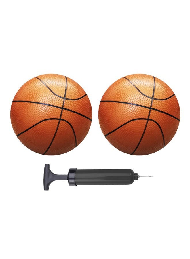 ABAJI Mini Basketballs Red 2 Pack 5" Set with Pump Needle Durable Material for Mini Hoop 0-2 Toddlers Kids Teenagers for Pool Indoors Outdoors - Image 1