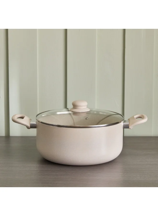 Home Box Feast Marble Coating Casserole with Lid - 26 cm