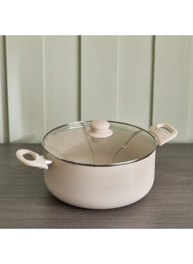 Home Box Feast Marble Coating Casserole with Lid - 26 cm
