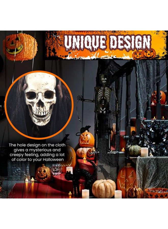 DealKits DealKits [2 PACKS] Halloween Creepy Cloth, Spooky Giant (48 x 240 in.) Cheese Cloth Tapestry for Halloween Party Supplies Decorations Outdoor Yard Home Wall Decor, Black  - Image 3