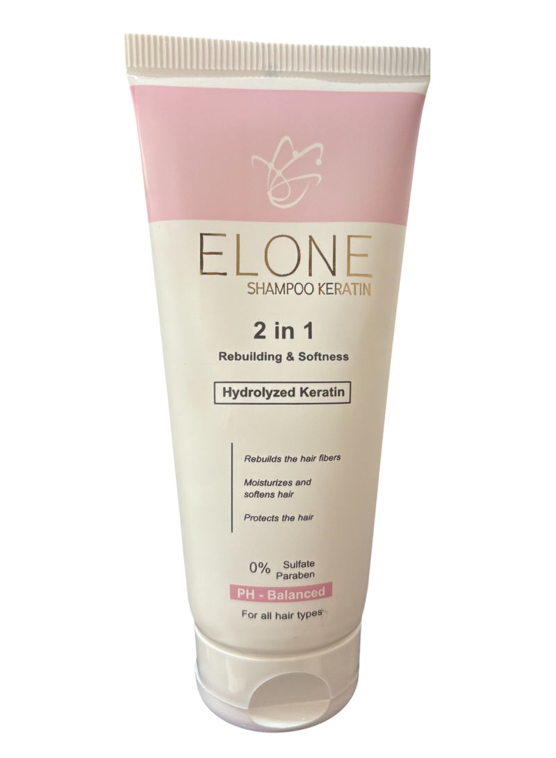 ElONE Shampoo Keratin 2 in 1 Rebuilding & Softness 200ml
