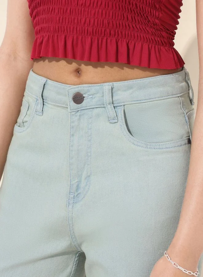 Freehand  Women Straight Fit Solid Mid Rise Jeans  | Best Price UAE