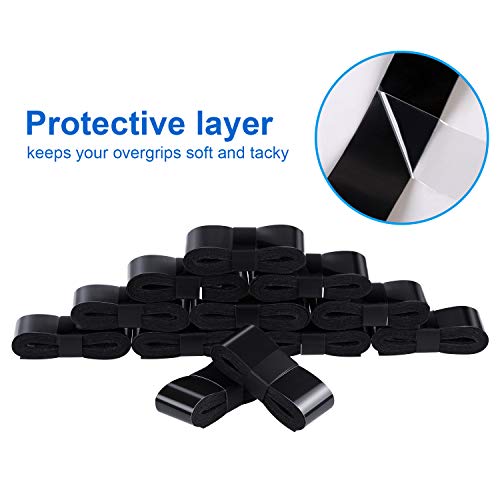 Pangda 12 Pieces Tennis Racket Badminton Racket Grip Tape Overgrips for Anti-Slip and Sweat Absorbent Grip (Black, 12 Pieces) - Image 5