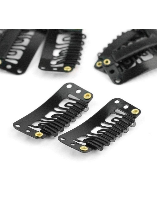 Stylazo 12Pcs U Shape Snap Clip For Hair Extension Weft Wigs 32mm- Black Tic Tac Clips for Hair Extensions - Image 2