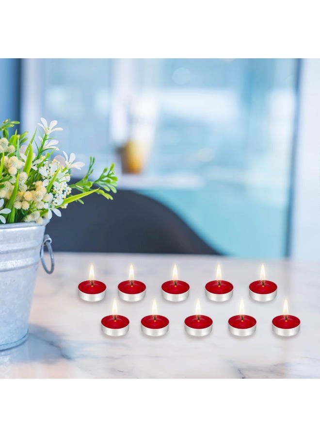 Mega Candles 50 pcs Unscented Red Tea Lights Candle, Pressed Wax Candles 3.5 Hour Burn Time, for Home Décor, Wedding Receptions, Baby Showers, Birthdays, Celebrations, Party Favors & More - Image 4