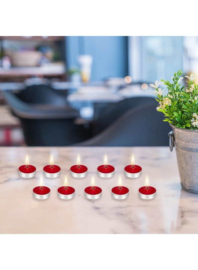 Mega Candles 50 pcs Unscented Red Tea Lights Candle, Pressed Wax Candles 3.5 Hour Burn Time, for Home Décor, Wedding Receptions, Baby Showers, Birthdays, Celebrations, Party Favors & More - Image 3