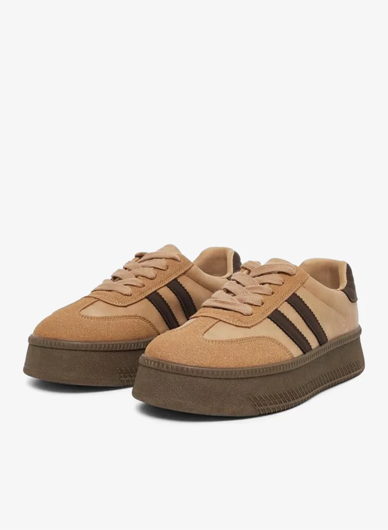 Styli Active Women Beige Platform Sneakers