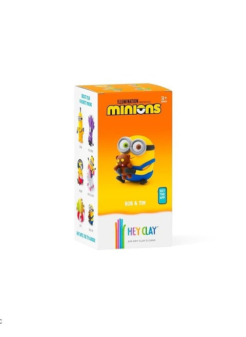 Minions Bob & Tim Colourful modelling air-dry clay, 5 cans with fun interactive app for kids 3 years +