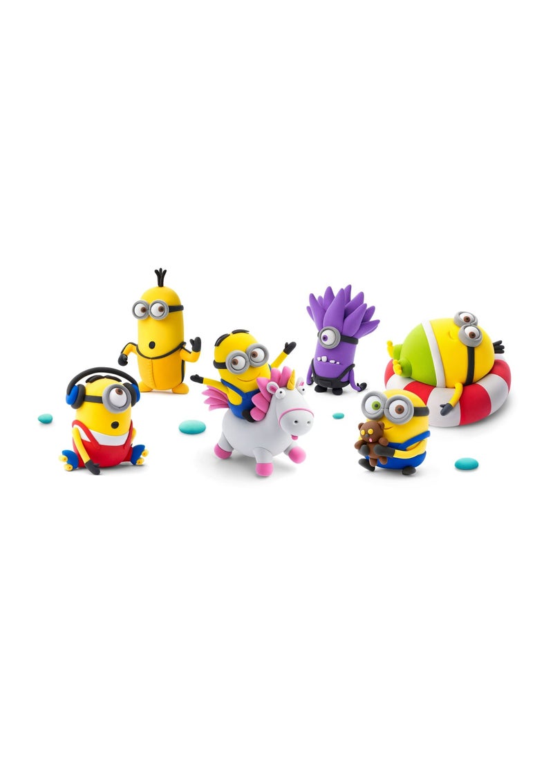 HEY CLAY - Minions Bob & Tim Colourful modelling air-dry clay, 5 cans with fun interactive app for kids 3 years + - Image 1