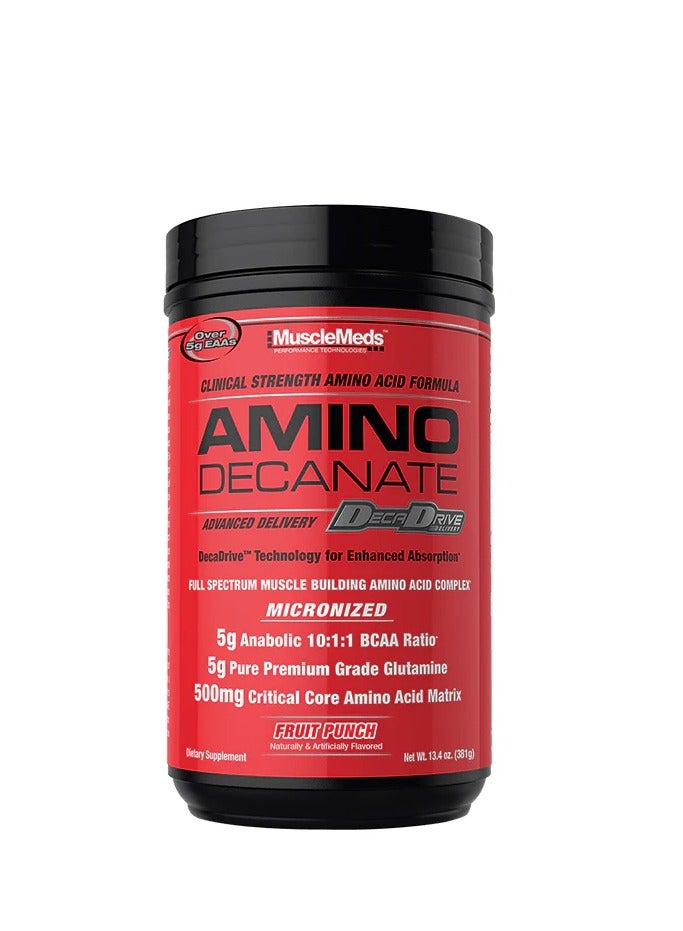 MuscleMeds Amino Decanate, Amino Acids Fruit Punch 30 Servings - Image 1