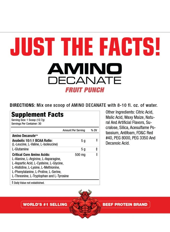 MuscleMeds Amino Decanate, Amino Acids Fruit Punch 30 Servings - Image 2