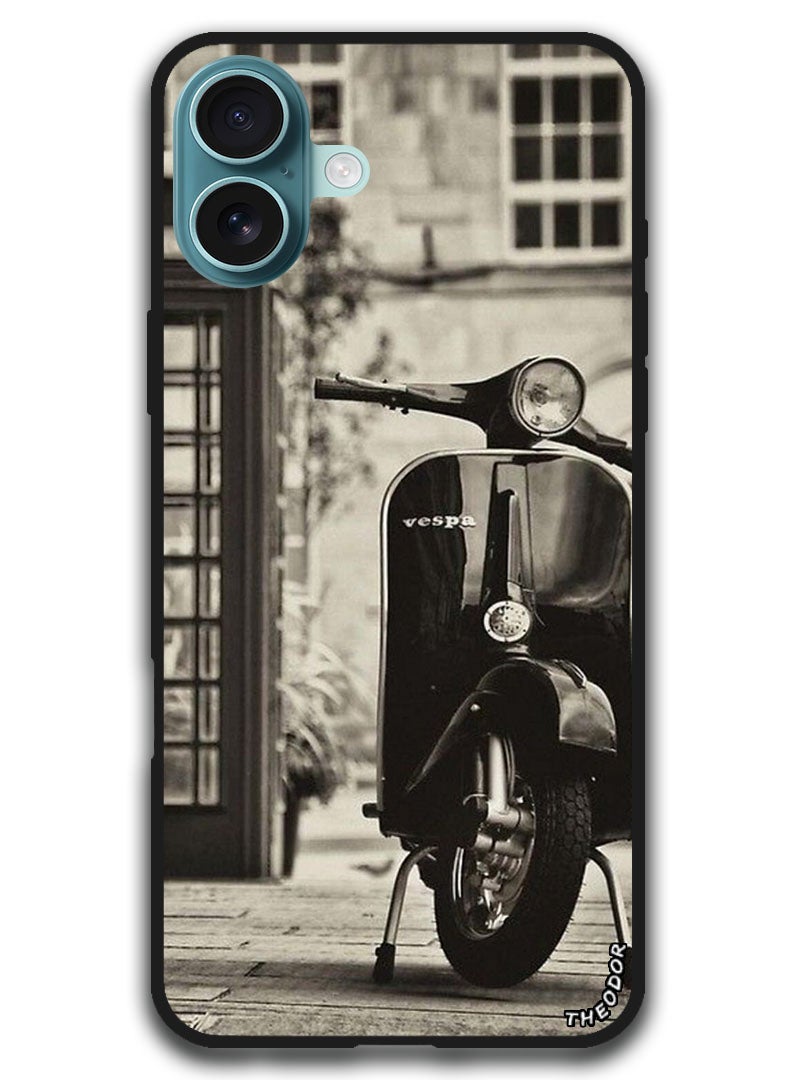Theodor Protective Case Anti Scratch Shock Proof Bumper Cover For iPhone 16 (6.1)-inch Vespa Scooter - Image 1