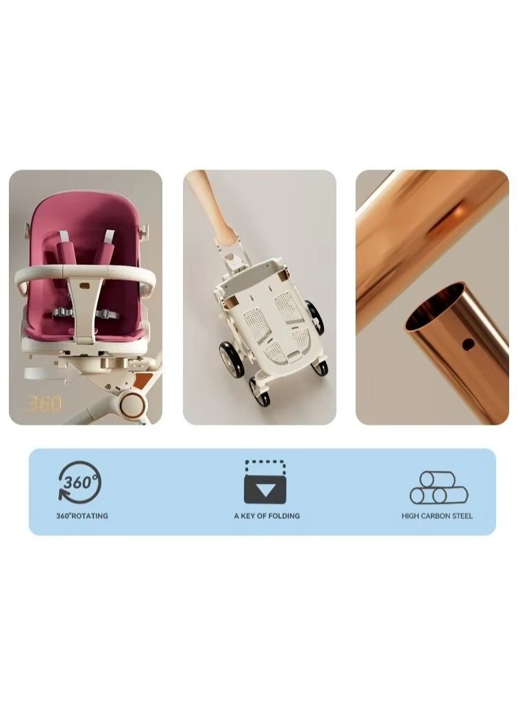 Generic - Sunshade Travel Pocket Scooter for Children Swivel Seat Foldable 4 Wheels Kids Stroller 0- 6 Years Buy Cycle - Image 1