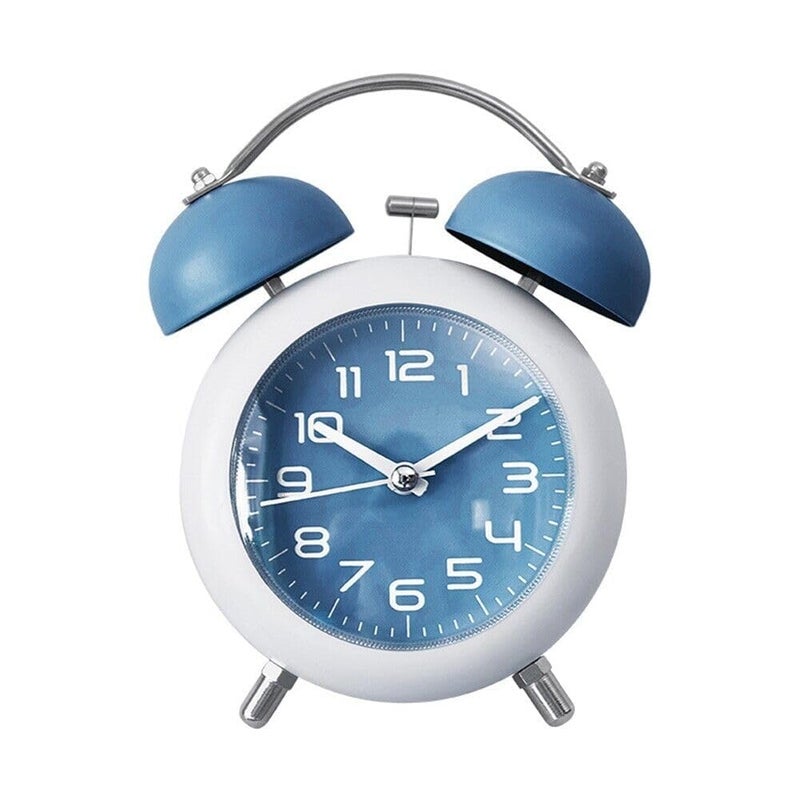 Invite Enterprise Invite Classic Retro Double Bell Alarm Clock Silent Motion High Volume Bedside Luminous Alarm Suitable for Students and Childrens Study Bedroom Cute Alarm Clock Color Blue - Image 4