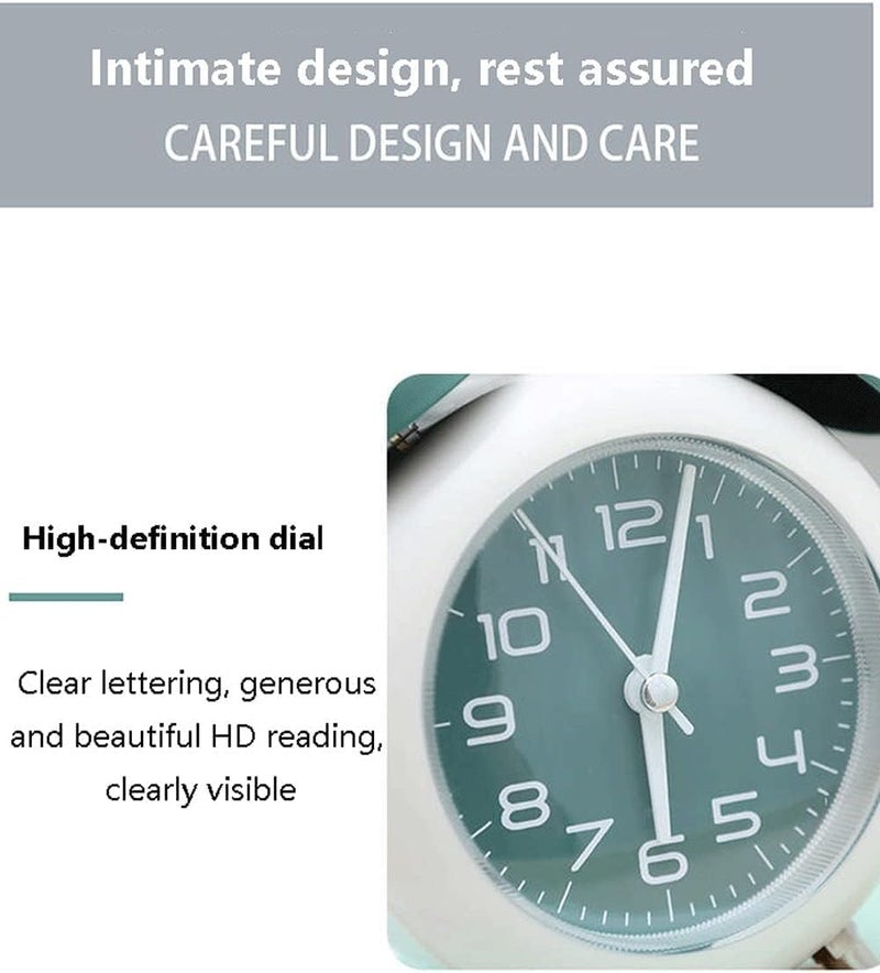 Invite Enterprise Invite Classic Retro Double Bell Alarm Clock Silent Motion High Volume Bedside Luminous Alarm Suitable for Students and Childrens Study Bedroom Cute Alarm Clock Color Blue - Image 5