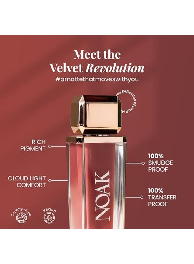 Noak Velvet Matte Liquid Lipstick for Women | Waterproof, Smudge-Proof & Transfer-Proof | Long-Lasting up to 8Hrs | Bold & Highly Pigmented | Cruelty-Free | 5ml (Mauve Muse) - Image 2