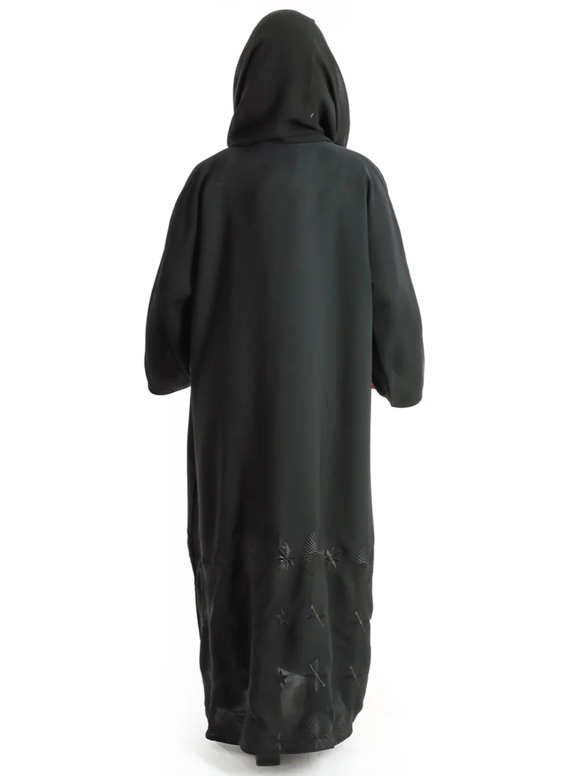 IKKXA Modern Floral Design Embroidery Abaya AIK8052
