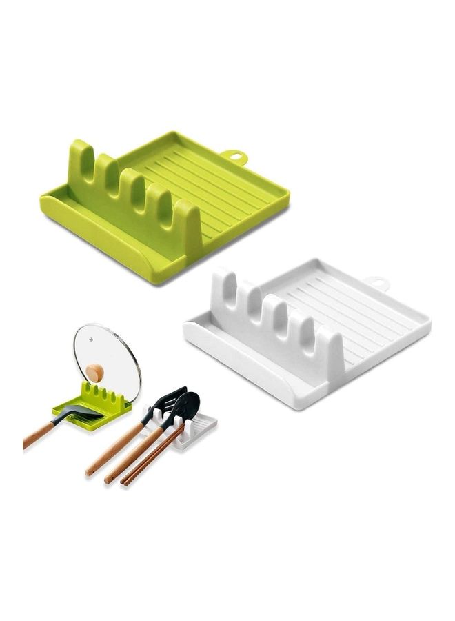 نيبمينينت طقم حوامل من السيليكون لأدوات المطبخ - قطعتين أخضر/أبيض One Size - Image 1