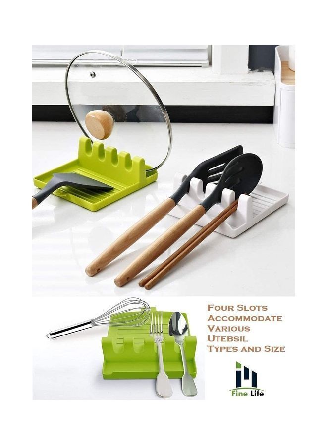 نيبمينينت طقم حوامل من السيليكون لأدوات المطبخ - قطعتين أخضر/أبيض One Size - Image 3